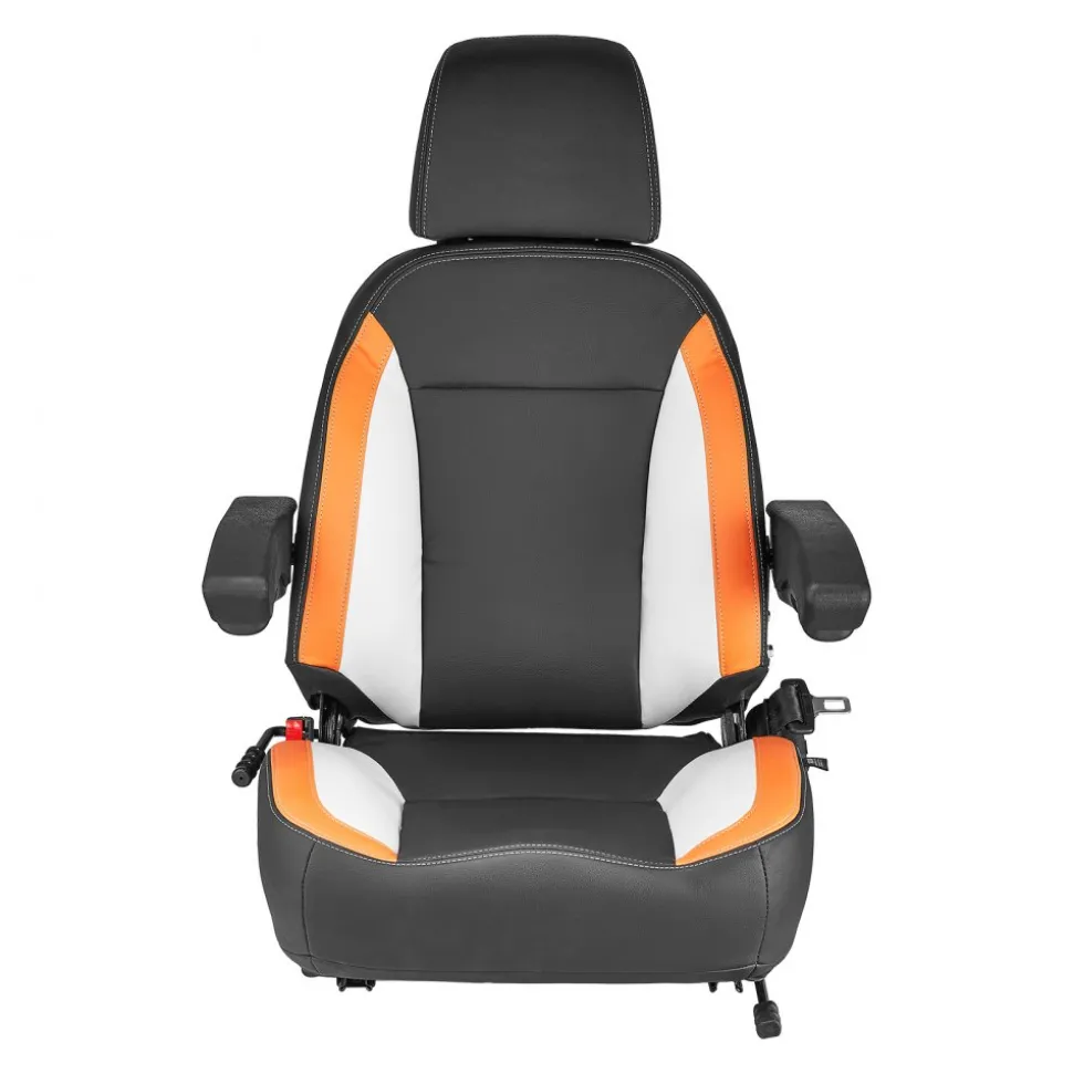 VEVOR Universal Forklift Seat, Tractor Seat with Adjustable Back, Armrest, Headrest & Safety Belt, Secure Tractor Seat with Micro Switch, Ergonomic Lawnmower Seat for Skid Loader Bulldozer