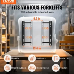 VEVOR Universal Forklift Seat, Fold Down Tractor Seat with Adjustable Angle Back, Micro Switch and Retractable Seatbelt, 6.3-13.4 inch Slot Forklift Seat for Tractor Loader Excavator
