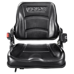 VEVOR Universal Forklift Seat, Fold Down Tractor Seat with Adjustable Angle Back, Micro Switch and Retractable Seatbelt, 6.3-13.4 inch Slot Forklift Seat for Tractor Loader Excavator