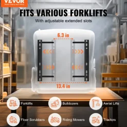 VEVOR Universal Forklift Seat, Fold Down Tractor Seat with Adjustable Angle Back and Micro Switch, 6.3-13.4 inch Extended Slot Comfortable Forklift Seat for Tractor Loader Excavator