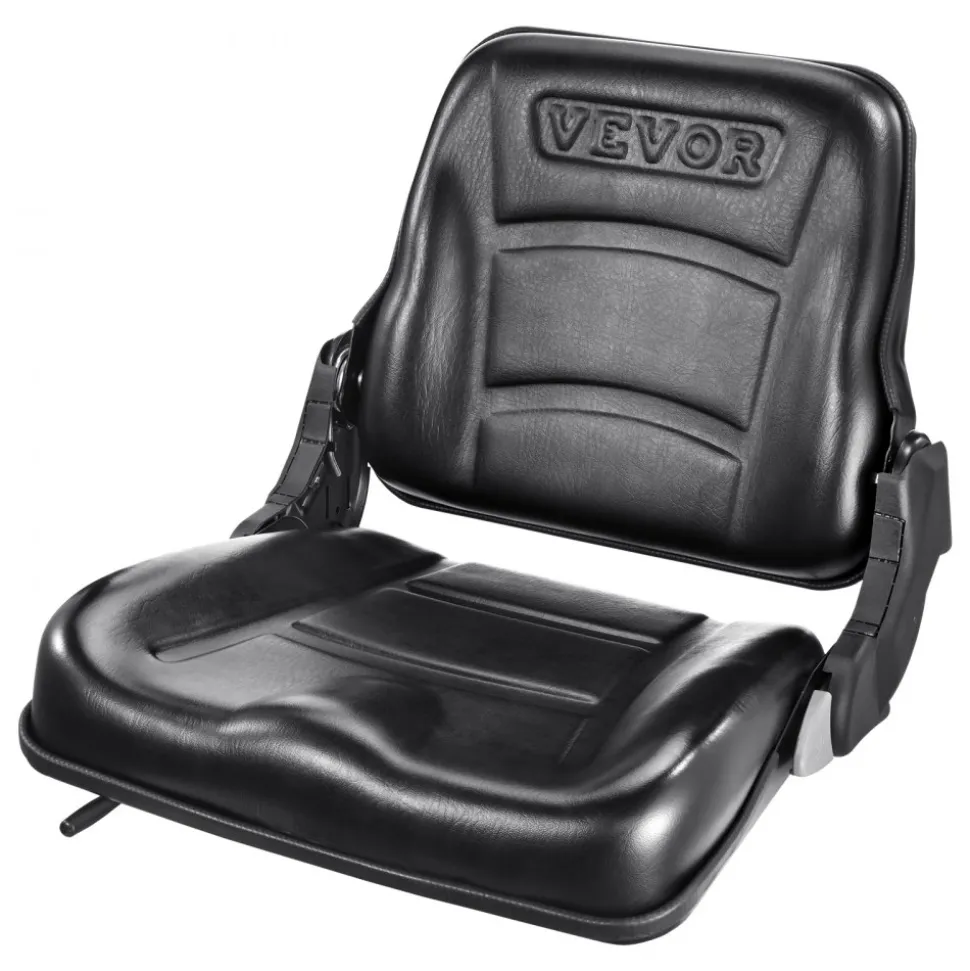 VEVOR Universal Forklift Seat, Fold Down Tractor Seat with Adjustable Angle Back and Micro Switch, 6.3-13.4 inch Extended Slot Comfortable Forklift Seat for Tractor Loader Excavator
