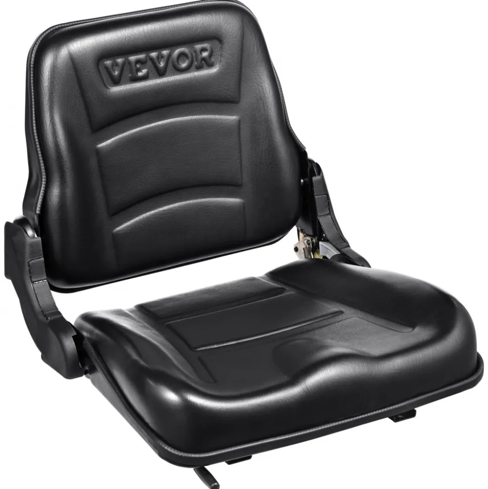 VEVOR Universal Forklift Seat, Fold Down Tractor Seat with Adjustable Angle Back and Micro Switch, 6.3-13.4 inch Extended Slot Comfortable Forklift Seat for Tractor Loader Excavator