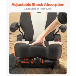 VEVOR Universal Forklift Seat, Tractor Suspension Seat with Adjustable Back, Armrest & Safety Belt, Secure Fold Down Tractor Seat with Micro Switch, Lawnmower Seat for Skid Loader Bulldozer