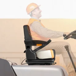 VEVOR Universal Forklift Seat, Tractor Suspension Seat with Adjustable Back, Armrest & Safety Belt, Secure Fold Down Tractor Seat with Micro Switch, Lawnmower Seat for Skid Loader Bulldozer