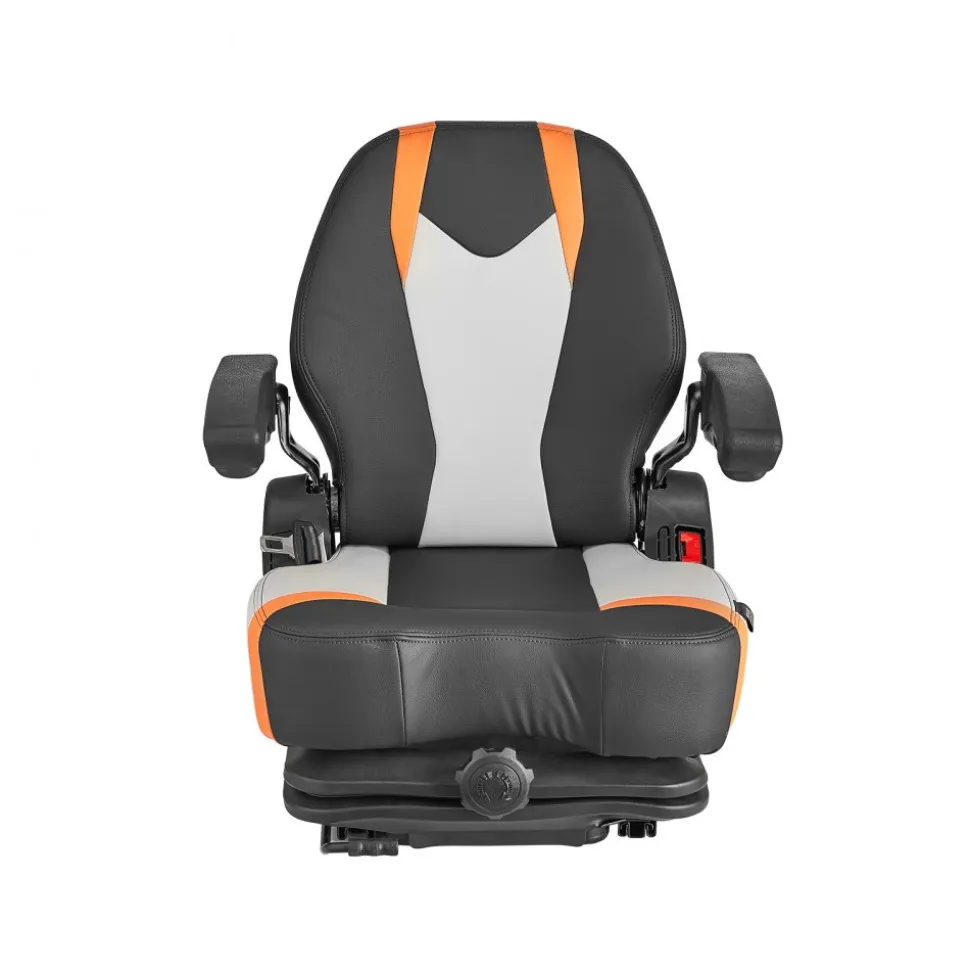 VEVOR Universal Forklift Seat, Tractor Suspension Seat with Adjustable Back, Armrest & Safety Belt, Secure Fold Down Tractor Seat with Micro Switch, Lawnmower Seat for Skid Loader Bulldozer