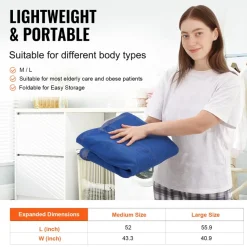 VEVOR Universal Full Body Patient Lift Sling - Medium, Patient Lift Medical Sling for Easy Transfer and Bathing, Polyester Patient Aid Transfer Sling for Elderly, Disabled, Bedridden, 500LBS Capacity