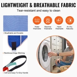 VEVOR Universal Full Body Patient Lift Sling - Medium, Patient Lift Medical Sling for Easy Transfer and Bathing, Polyester Patient Aid Transfer Sling for Elderly, Disabled, Bedridden, 500LBS Capacity