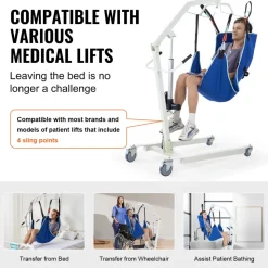 VEVOR Universal Full Body Patient Lift Sling -Small, Patient Lift Medical Sling for Easy Transfer and Bathing, Polyester Patient Aid Transfer Sling for Elderly, Disabled, Bedridden, 600LBS Capacity