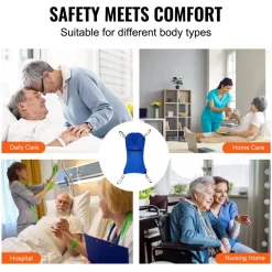 VEVOR Universal Full Body Patient Lift Sling - Medium, Patient Lift Medical Sling for Easy Transfer and Bathing, Polyester Patient Aid Transfer Sling for Elderly, Disabled, Bedridden, 600LBS Capacity