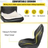VEVOR Universal Lawn Tractor Seat Replacement, Compact High Back Mower Seat, Black Vinyl Forklift Seat, Central Drain Hole Skid Steer Seat with Mounting Bolt Patterns of 8" x 11.5" & 11.25" x 11.5