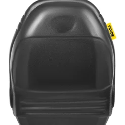 VEVOR Universal Lawn Tractor Seat Replacement, Compact High Back Mower Seat, Black Vinyl Forklift Seat, Central Drain Hole Skid Steer Seat with Mounting Bolt Patterns of 8