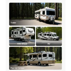 VEVOR Universal RV Stabilizer, RV Bumper Stabilizer for Trailers, Campers, Fifth Wheel, Compact Foldable Design for Easy Storage, Adjustable Height from 12 inch to 28 inch, Reduces RV Wobble, 1 Pack