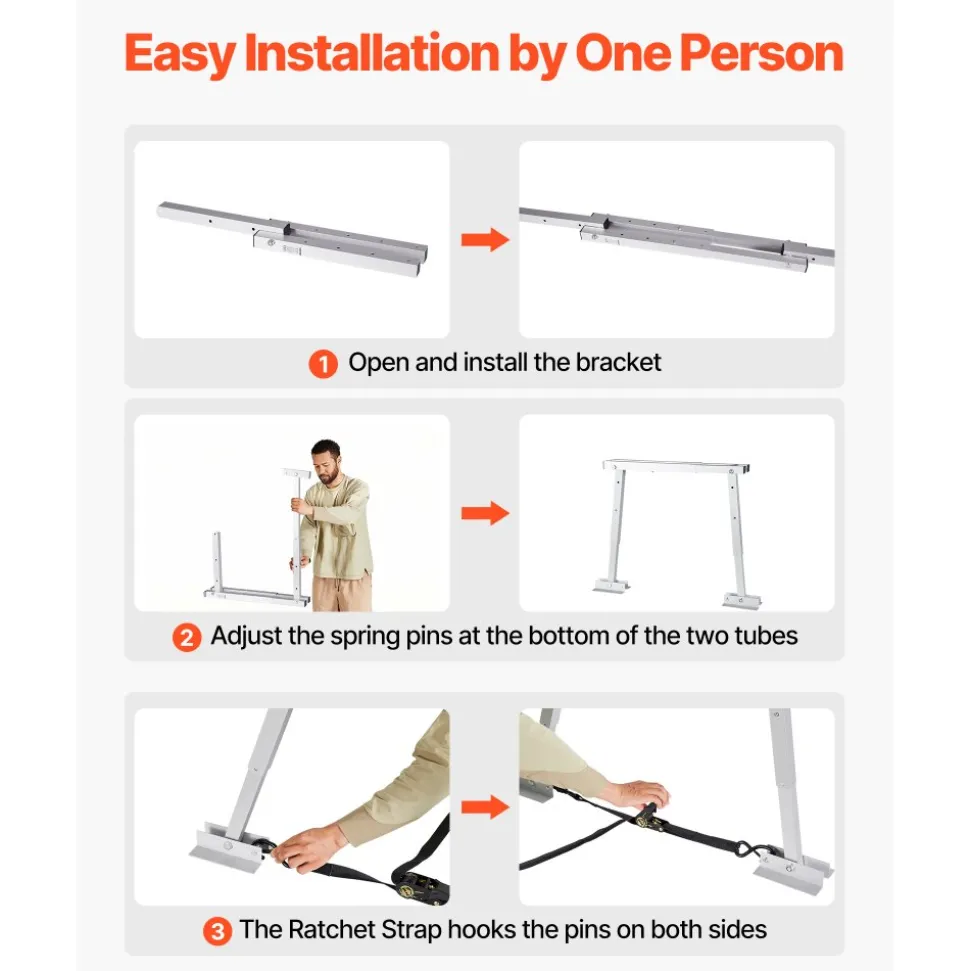 VEVOR Universal RV Stabilizer, RV Bumper Stabilizer for Trailers, Campers, Fifth Wheel, Compact Foldable Design for Easy Storage, Adjustable Height from 12 inch to 28 inch, Reduces RV Wobble, 1 Pack