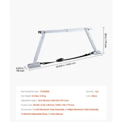 VEVOR Universal RV Stabilizer, RV Bumper Stabilizer for Trailers, Campers, Fifth Wheel, Compact Foldable Design for Easy Storage, Adjustable Height from 12 inch to 28 inch, Reduces RV Wobble, 1 Pack