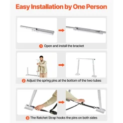 VEVOR Universal RV Stabilizer, RV Bumper Stabilizer for Trailers, Campers, Fifth Wheel, Compact Foldable Design for Easy Storage, Adjustable Height from 12 inch to 28 inch, Reduces RV Wobble, 2PCS