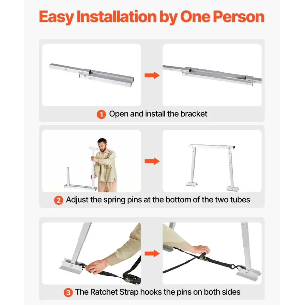 VEVOR Universal RV Stabilizer, RV Bumper Stabilizer for Trailers, Campers, Fifth Wheel, Compact Foldable Design for Easy Storage, Adjustable Height from 12 inch to 28 inch, Reduces RV Wobble, 2PCS
