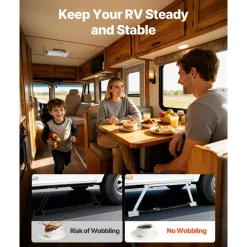 VEVOR Universal RV Stabilizer, RV Bumper Stabilizer for Trailers, Campers, Fifth Wheel, Compact Foldable Design for Easy Storage, Adjustable Height from 12 inch to 28 inch, Reduces RV Wobble, 2PCS