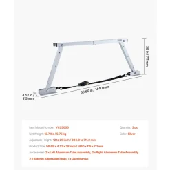 VEVOR Universal RV Stabilizer, RV Bumper Stabilizer for Trailers, Campers, Fifth Wheel, Compact Foldable Design for Easy Storage, Adjustable Height from 12 inch to 28 inch, Reduces RV Wobble, 2PCS