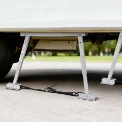VEVOR Universal RV Stabilizer, RV Bumper Stabilizer for Trailers, Campers, Fifth Wheel, Compact Foldable Design for Easy Storage, Adjustable Height from 12 inch to 28 inch, Reduces RV Wobble, 2PCS