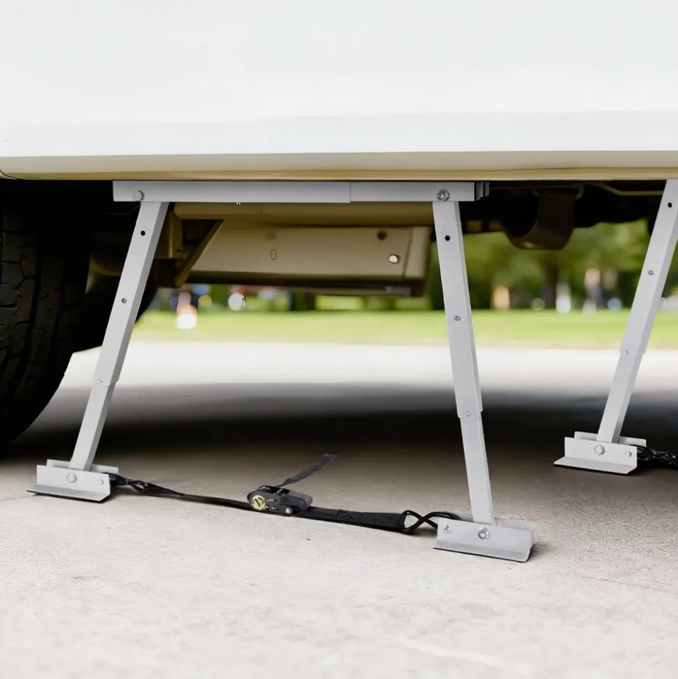 VEVOR Universal RV Stabilizer, RV Bumper Stabilizer for Trailers, Campers, Fifth Wheel, Compact Foldable Design for Easy Storage, Adjustable Height from 12 inch to 28 inch, Reduces RV Wobble, 2PCS