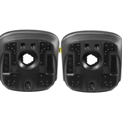 VEVOR Universal Tractor Seat Replacement 2 Pack, Compact High Back Mower Seat Pair, Black Vinyl Forklift Seat, Central Drain Hole Skid Steer Seat with Mounting Bolt Patterns
