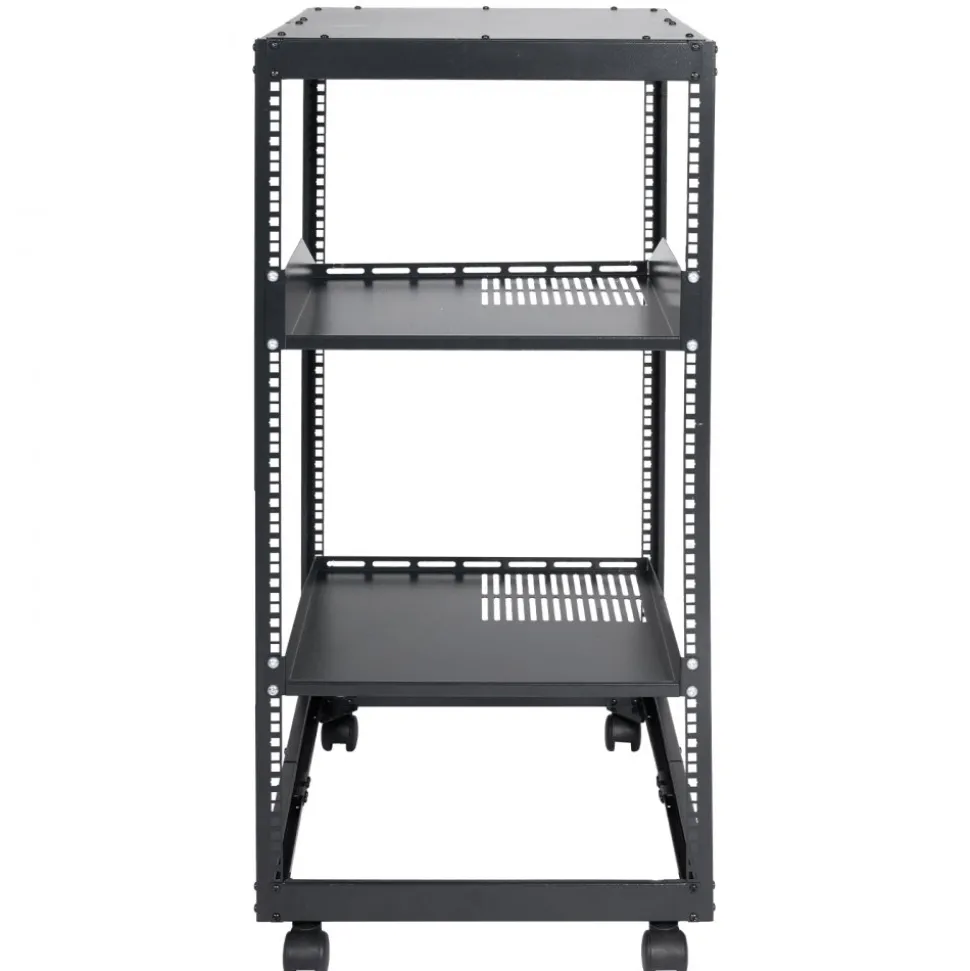 VEVOR 20U Open Frame Server Rack, 23-40 in Adjustable Depth, Free Standing or Wall Mount Network Server Rack, 4 Post AV Rack with Casters, Holds All Your Networking IT Equipment AV Gear Router Modem