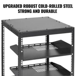 VEVOR 12U Open Frame Server Rack, 23-40 in Adjustable Depth, Free Standing or Wall Mount Network Server Rack, 4 Post AV Rack with Casters, Holds All Your Networking IT Equipment AV Gear Router Modem