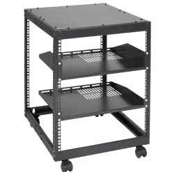 VEVOR 12U Open Frame Server Rack, 23-40 in Adjustable Depth, Free Standing or Wall Mount Network Server Rack, 4 Post AV Rack with Casters, Holds All Your Networking IT Equipment AV Gear Router Modem