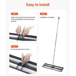 VEVOR Updated Lawn Leveling Rake with Roller, 48'' x 10