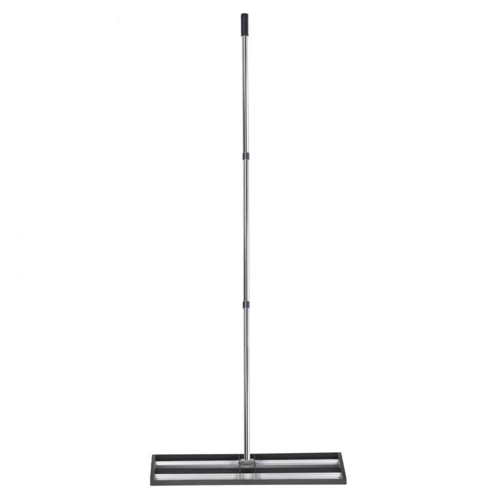 VEVOR Updated Lawn Leveling Rake with Roller, 30" x 10" Stainless Steel Lawn Leveler with 83.9" Adjustable Handle, Heavy Duty Yard Leveling Rake, Effort Saving Lawn Leveling Tool for Yard Golf Court