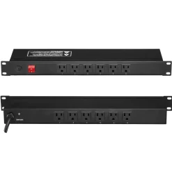 VEVOR 1U PDU, 12 Outlets, Rack Mount Power Strip Fits Standard 19