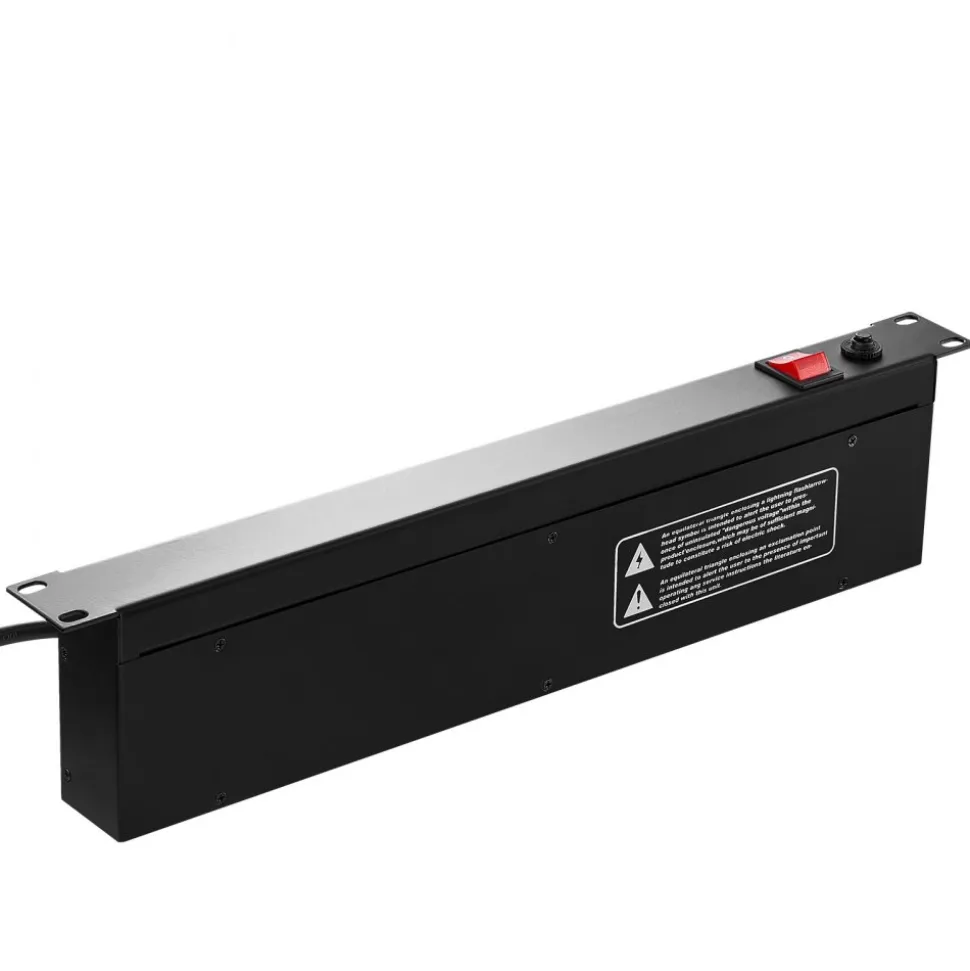 VEVOR 1U PDU, 8 Outlets, Rack Mount Power Strip Fits Standard 19" Server Racks, with Integrated Switch Surge Protection & Overload Protection, 110-125V/15A, Ideal for Home and Office