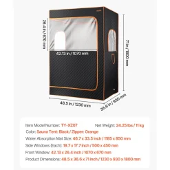 VEVOR Upgraded Portable Steam Sauna for Home, 2 Person Full Body Home Spa Tent with Steamer & 2 Foldable Chairs & Remote & 2 Essential Oil Boxes,Heavy-Duty Stainless Steel Frame Sauna Box, (Black)