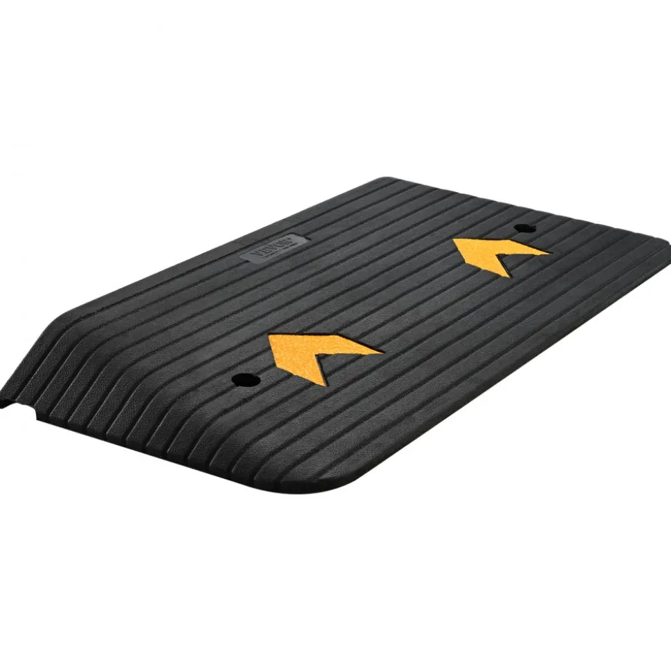 VEVOR Upgraded Rubber Threshold Ramp, 3" Rise Door Ramp with 1 Channel, Natural Rubber Car Ramp with Non-Slip Textured Surface, 33069 lbs Load Capacity Curb Ramp for Wheelchair and Scooter