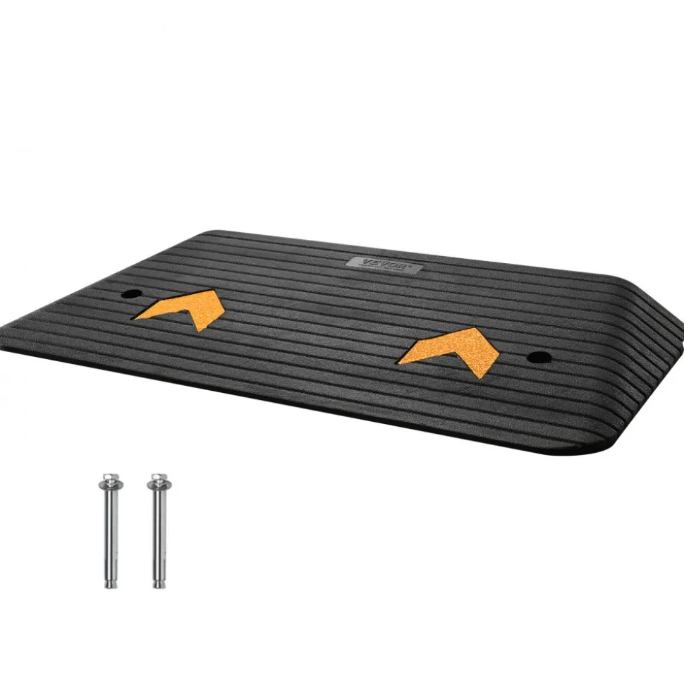 VEVOR Upgraded Rubber Threshold Ramp, 3" Rise Door Ramp with 1 Channel, Natural Rubber Car Ramp with Non-Slip Textured Surface, 33069 lbs Load Capacity Curb Ramp for Wheelchair and Scooter