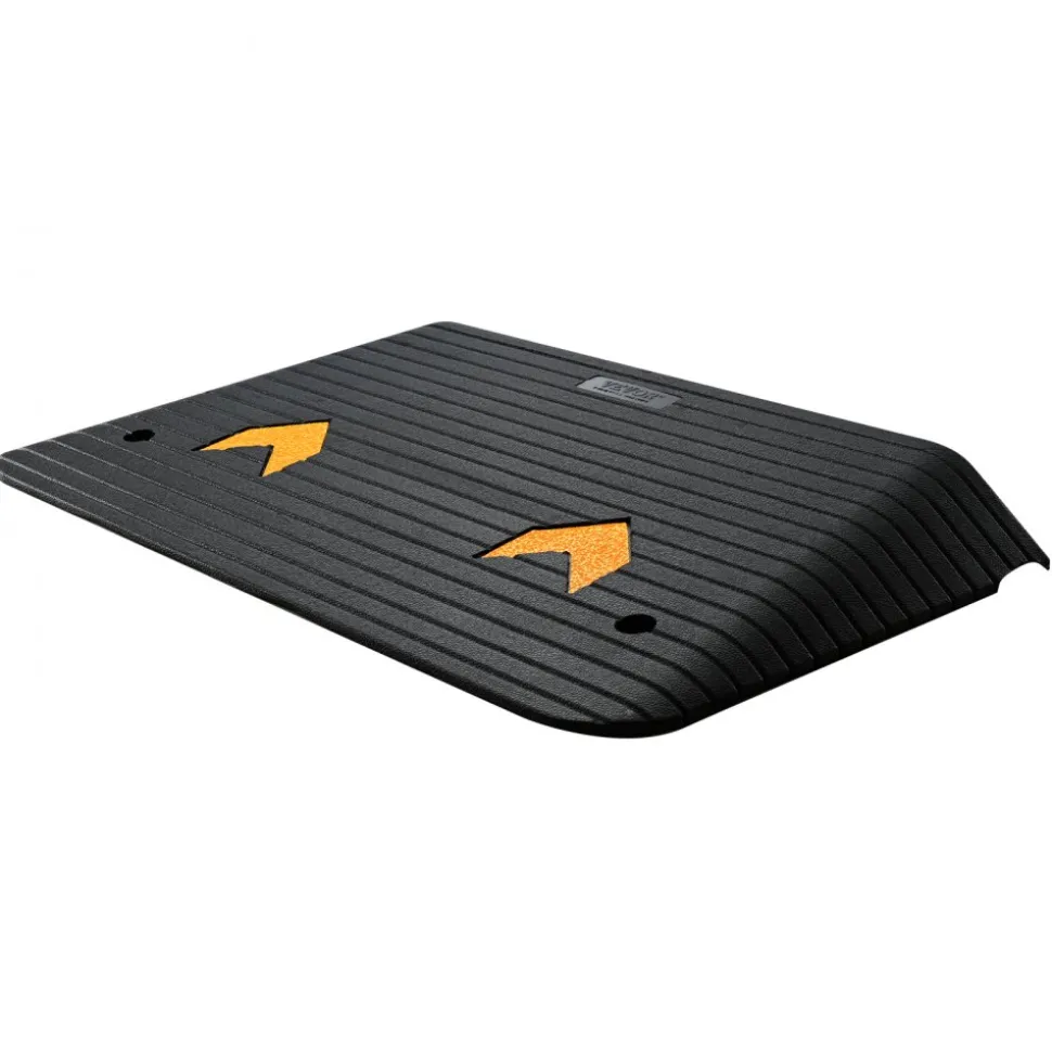 VEVOR Upgraded Rubber Threshold Ramp, 3.5" Rise Door Ramp with 1 Channel, Natural Rubber Car Ramp with Non-Slip Textured Surface, 33069 lbs Load Capacity Curb Ramp for Wheelchair and Scooter