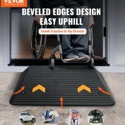 VEVOR Upgraded Rubber Threshold Ramp, 4