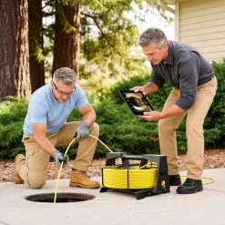 VEVOR 2026 Upgraded Sewer Camera with WiFi, 98.4ft/30m Drain Pipeline Camera, IP68 Snake Plumbing Cameras with Light- 12 LEDS, Wireless WiFi Connectivity to Phone/Tablet for Sewer Duct Pipe Inspection