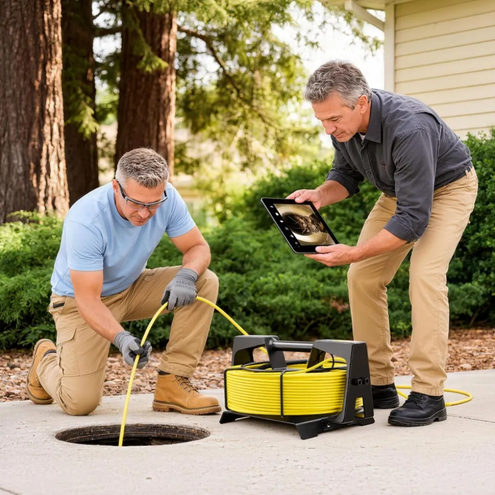 VEVOR 2026 Upgraded Sewer Camera with WiFi, 98.4ft/30m Drain Pipeline Camera, IP68 Snake Plumbing Cameras with Light- 12 LEDS, Wireless WiFi Connectivity to Phone/Tablet for Sewer Duct Pipe Inspection