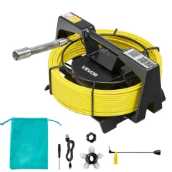 VEVOR 2026 Upgraded Sewer Camera with WiFi, 65.6ft/20m Drain Pipeline Camera, IP68 Snake Plumbing Cameras with Light- 12 LEDS, Wireless WiFi Connectivity to Phone/Tablet for Sewer Duct Pipe Inspection