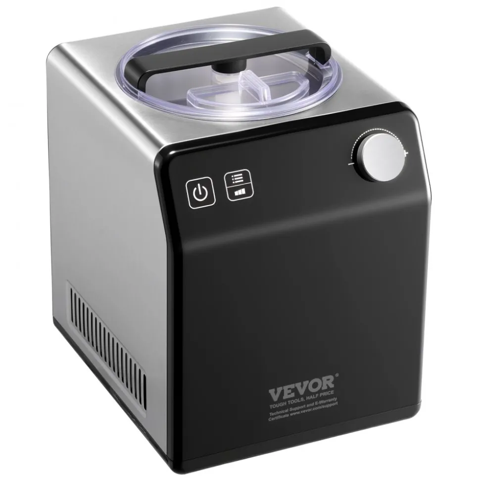 VEVOR Upright Automatic Ice Cream Maker with Built-in Compressor, 1 Quart No Pre-freezing Gelato Maker & Frozen Yogurt Machine, 4 Modes Electric Sorbet-Maker, Compressor Ice Cream Machine for Home