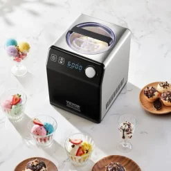 VEVOR Upright Automatic Ice Cream Maker with Built-in Compressor, 1 Quart No Pre-freezing Gelato Maker & Frozen Yogurt Machine, 4 Modes Electric Sorbet-Maker, Compressor Ice Cream Machine for Home
