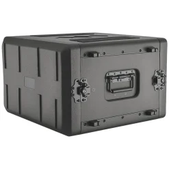 VEVOR 2U Rack Case, 12 in Depth, Rackmount Flight Case Shallow Rack with Microphone Compartment, Polyethylene Construction, Recessed Latches, Easy Installation, for Amplifier, 8.7 in Internal Depth
