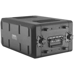 VEVOR 4U Rack Case, 12 in Depth, Rackmount Flight Case Shallow Rack with Microphone Compartment, Polyethylene Construction, Recessed Latches, Easy Installation, for Amplifier, 8.7 in Internal Depth
