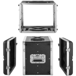 VEVOR 8U Rack Case, 14 in Depth, Server Rack Cabinet Shallow with ABS Construction, Recessed Twist Latches, Detachable Front & Back Cover, Easy Installation, for Amplifier, 11.4 in Internal Depth