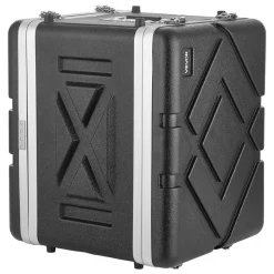 VEVOR 8U Rack Case, 14 in Depth, Server Rack Cabinet Shallow with ABS Construction, Recessed Twist Latches, Detachable Front & Back Cover, Easy Installation, for Amplifier, 11.4 in Internal Depth