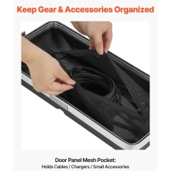 VEVOR 4U Rack Case, 14 in Depth, Server Rack Cabinet Shallow with ABS Construction, Recessed Twist Latches, Detachable Front & Back Cover, Easy Installation, for Amplifier, 11.4 in Internal Depth