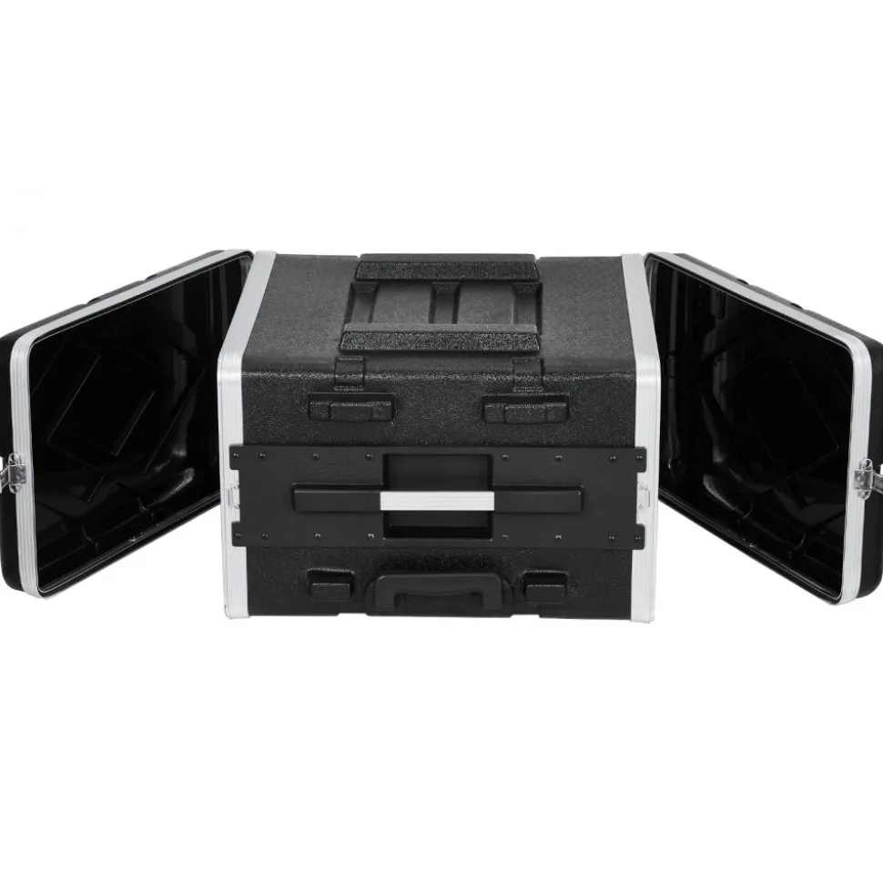 VEVOR 6U Rack Case, Standard 19 in Depth, Server Rack Cabinet with ABS Construction Wheels Heavy-Duty Twist Butterfly Latches, Detachable Front & Back Panels, for Amps, Mixers, Microphone Receivers