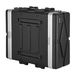 VEVOR 4U Rack Case, Standard 19 in Depth, Server Rack Cabinet with ABS Construction, Recessed Twist Latches, Detachable Front & Back Cover, Easy Installation, for Amplifiers, 18.4 in Internal Depth