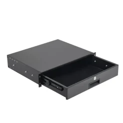 VEVOR 2U Rack Mount Drawer, 50 lbs Max Load-Bearing, Lockable Server Cabinet Case, Sliding Drawer with Lock and Cable Management Holes, for 19 in Network Equipment Server AV Rack or Cabinet Enclosure